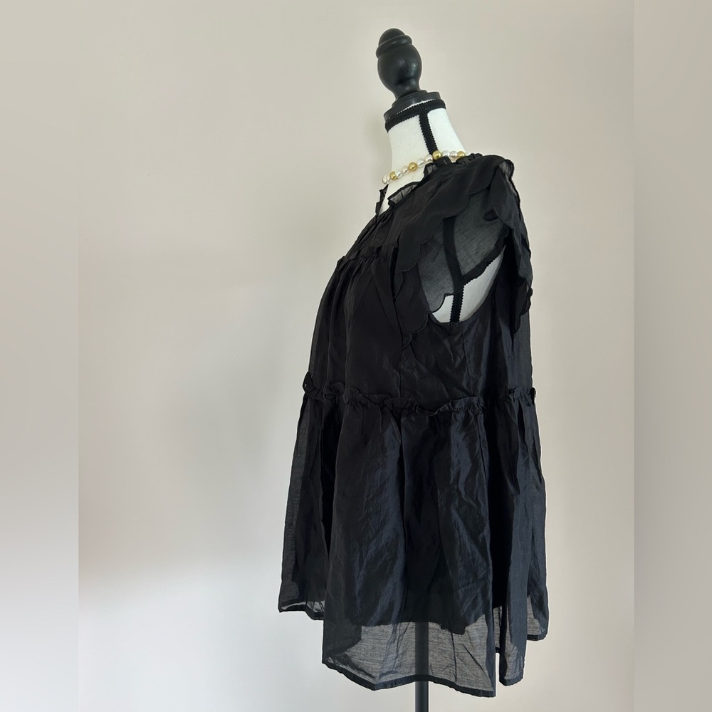 *NEW Flutter Sleeve Top in Cotton-Silk Voile - Picture 4 of 6
